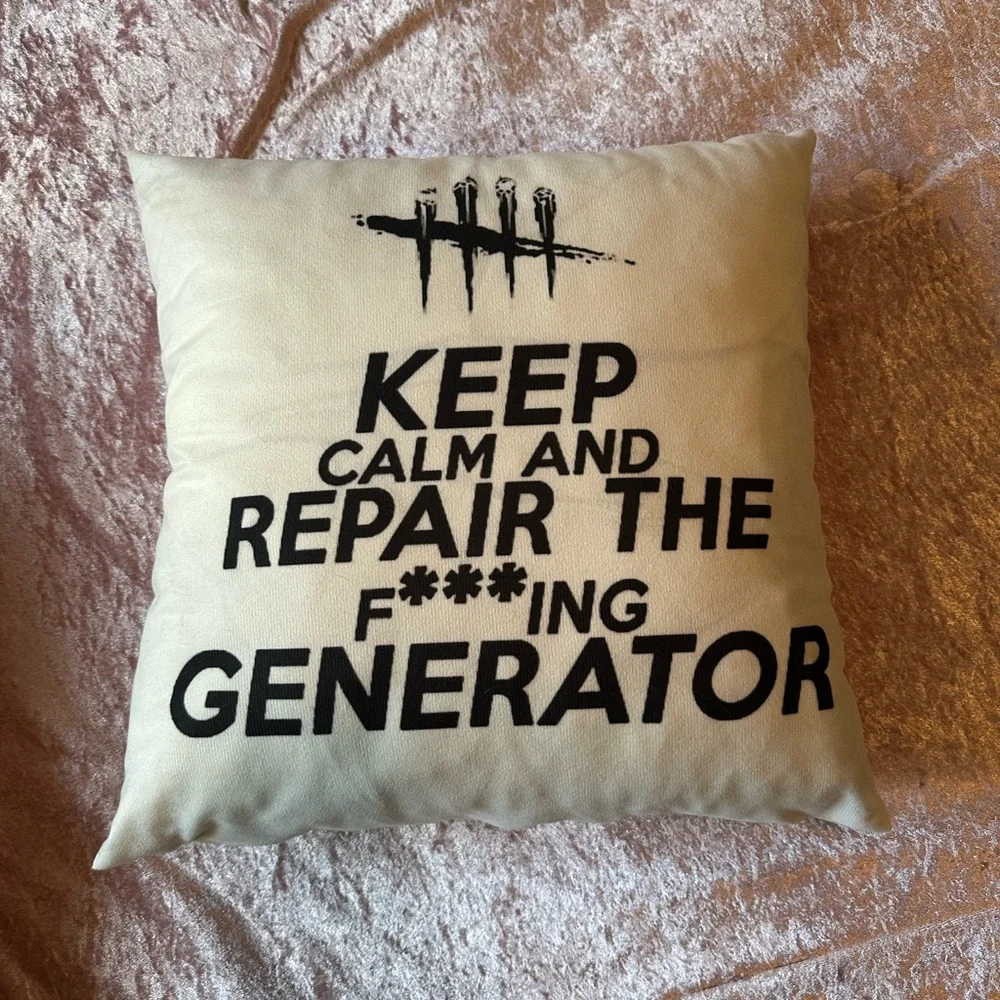 Dead by daylight square pillow case keep calm and repair the generator - Picture 2 of 2